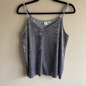 Gap silver velvet cami tank S